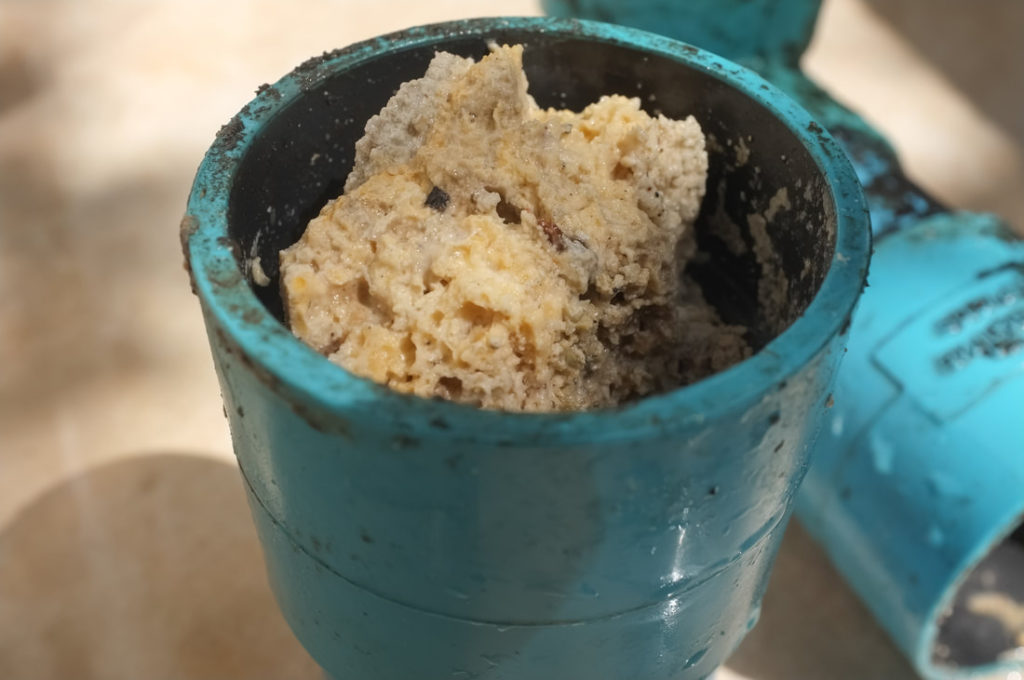This Is A Picture Of A Sewer Pipe That Is Filled With Sand Due To A Cracked Pipe And Sand Filled In Picture By Erie Pa Plumbers